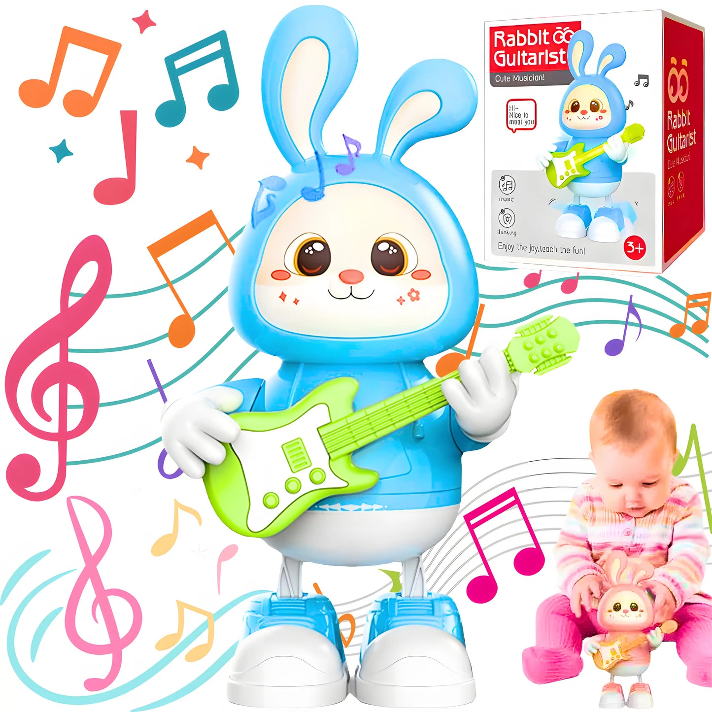 Čarobni Svetleći Zeka sa Gitarom