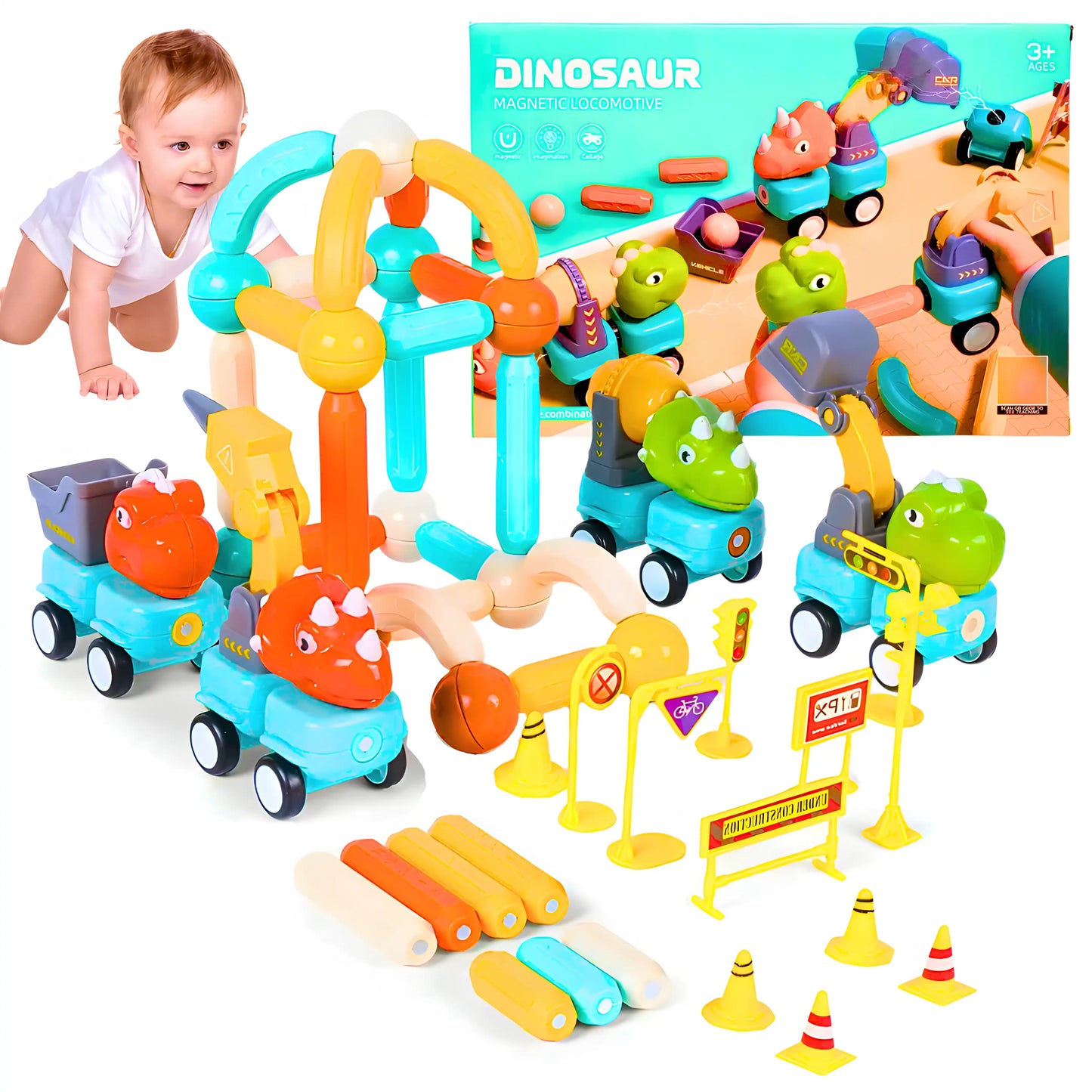 Magnetni Dino Vozić sa Kockicama